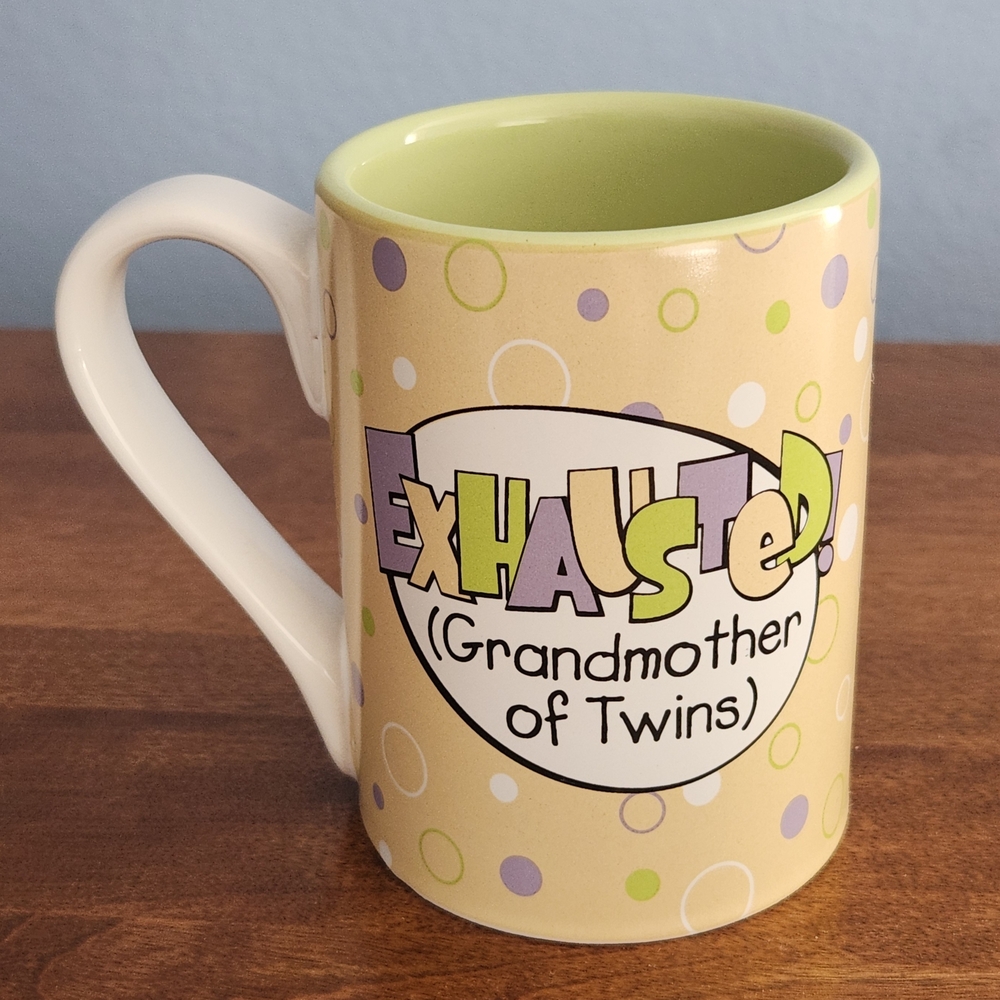 Like New Gender Neutral Exhausted Grandmother of Twins Polkadot Mug